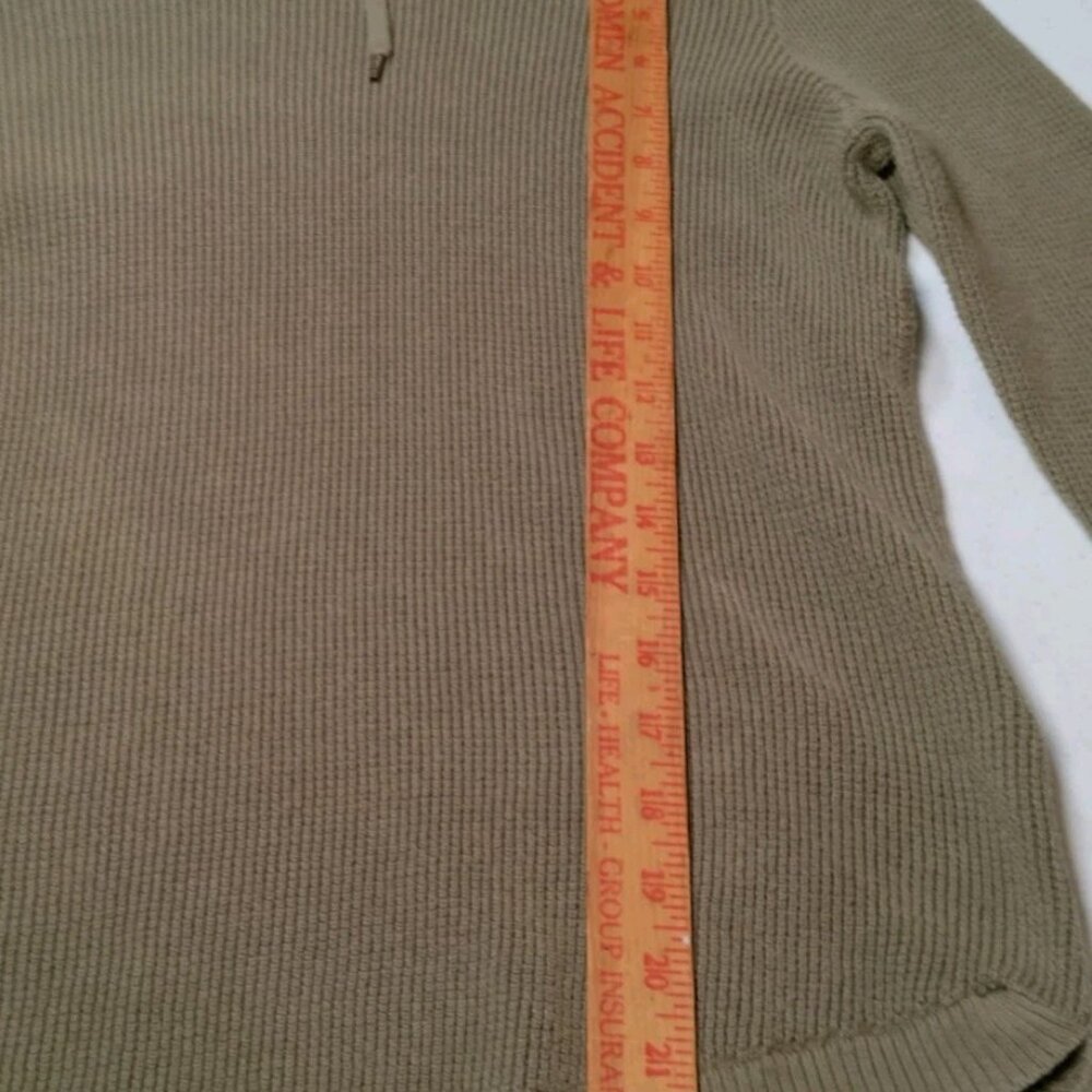 Lauren Ralph Lauren Shirt Women Medium High Neck Army Green Waffle Knit Top - Picture 5 of 13